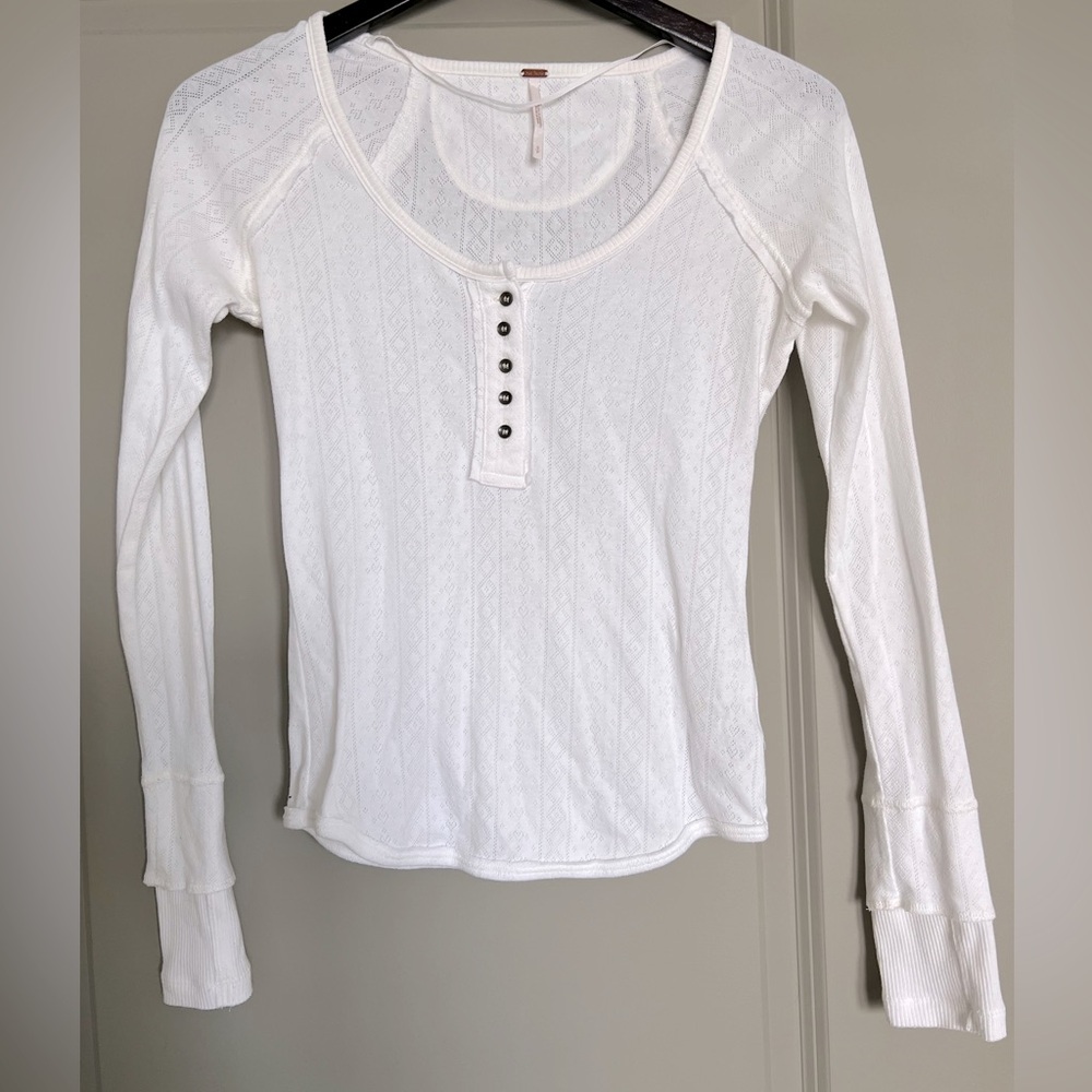 Free people Henley - White Pointelle - Small